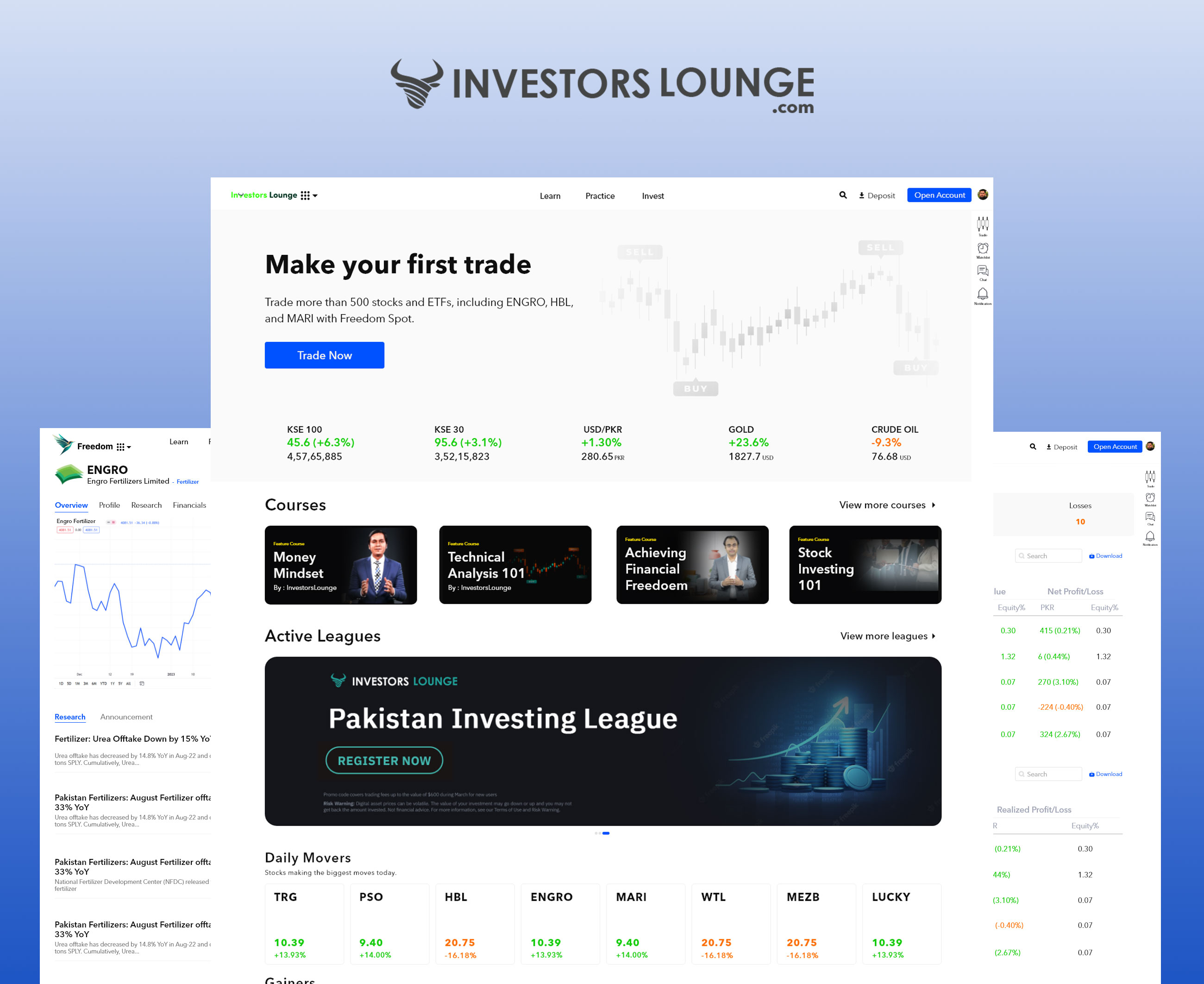 Trading Terminal website interface